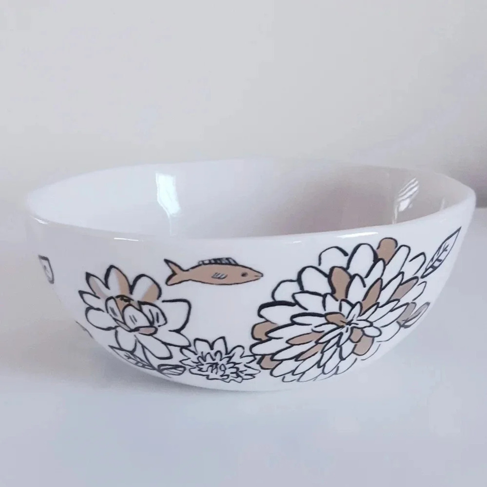 Anthropologie Cereal Bowl Floral Set of 2 - Picture 3 of 5